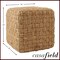 Casafield Seagrass Cube Ottoman, 18" W x 18" D x 18" H Square, Handwoven Pouf Ottoman Footrest, Indoor Boho Home Decor for Living Room, Apartment